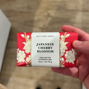L - Bath and Bodywork’s Japanese cherry blossom, Shea butter cleansing bar